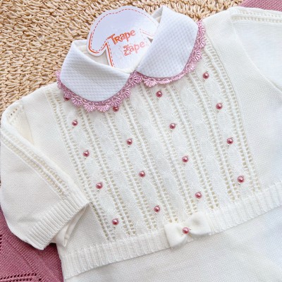 Saída de Maternidade Erica - Off White e Rose
